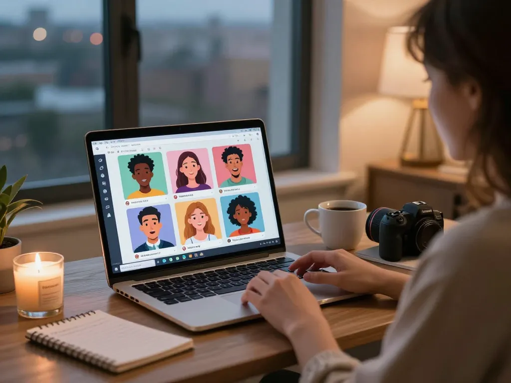 User enjoying an ai porn chat experience with personalized avatars and cozy atmosphere.