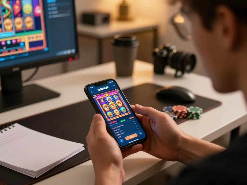 Player engaging with fabet88z casino app on smartphone during exciting online gameplay