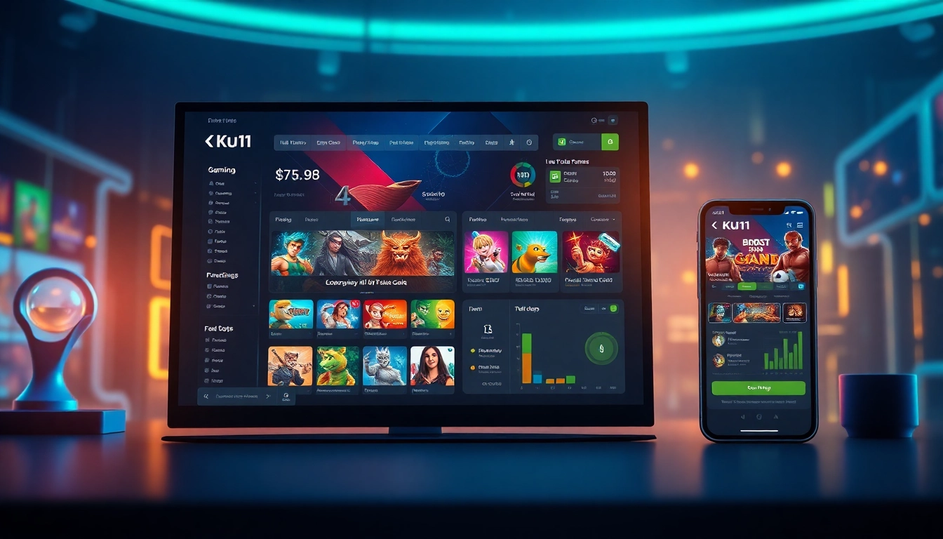 Interactive Ku11 online gaming platform interface with vibrant graphics and sleek design.