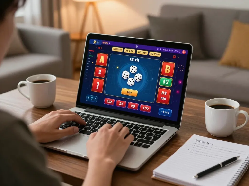 TaiXiuOnline8 enables users to place bets on engaging dice games, showcasing an inviting online gambling setup.