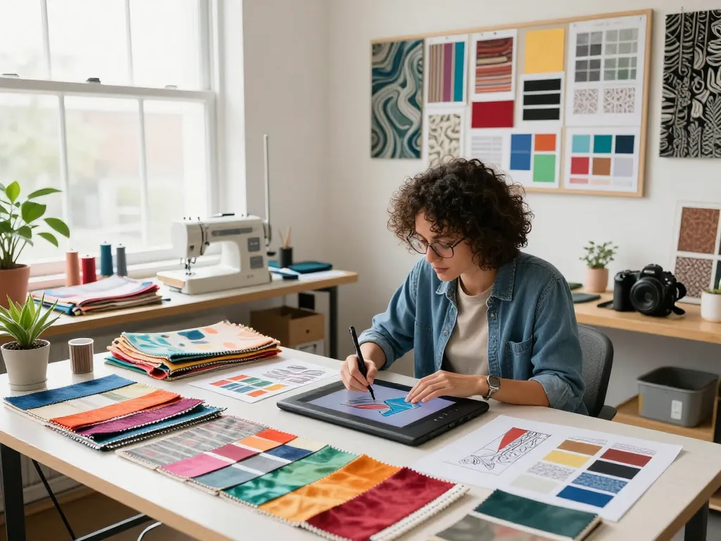 Creative process in textiles design with sunwin fabrics and vibrant patterns