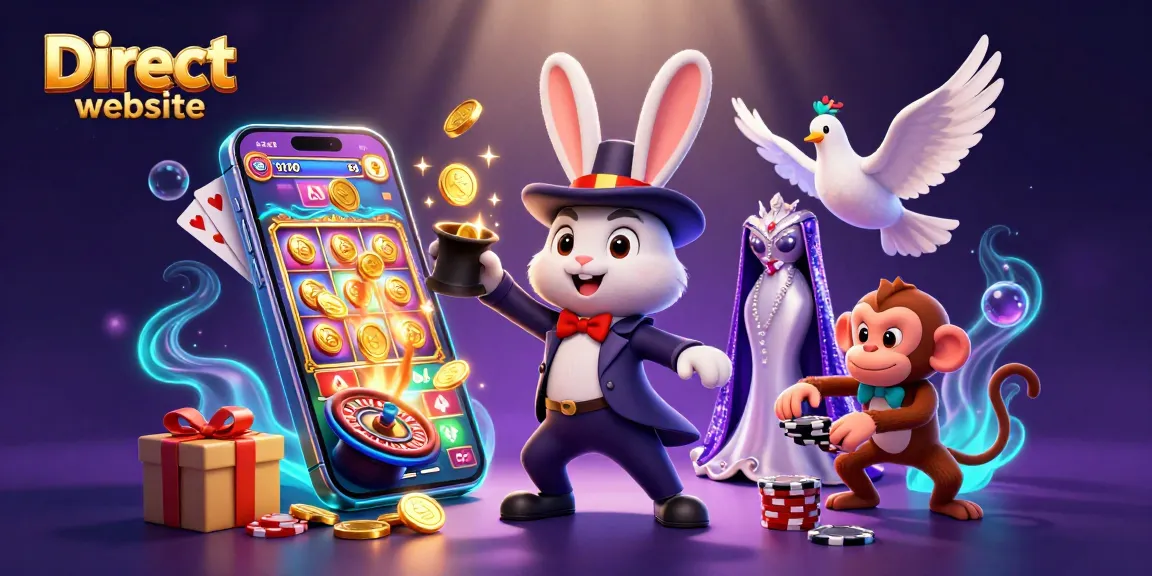 Experience the thrill of winning at the Direct website with vibrant slot games and animated characters.