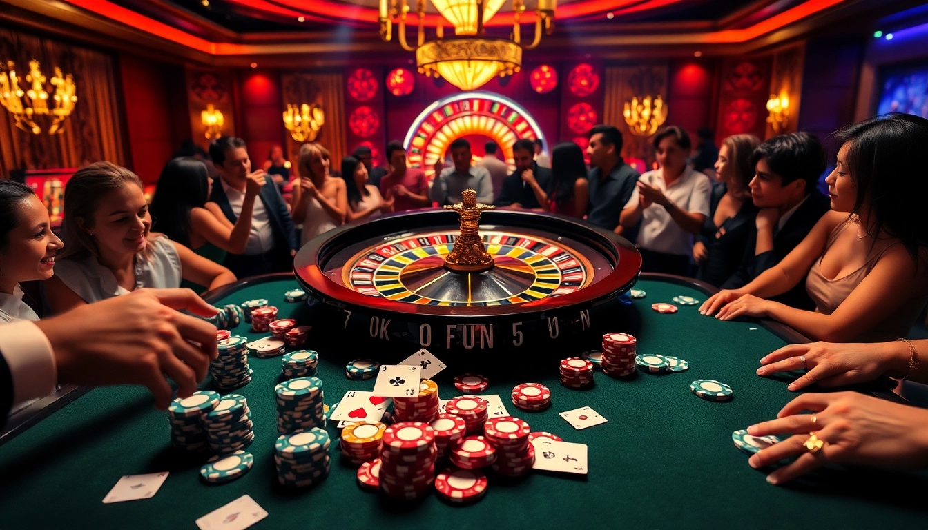 Experience the excitement at OKFUN's vibrant casino tables with live poker and roulette games.