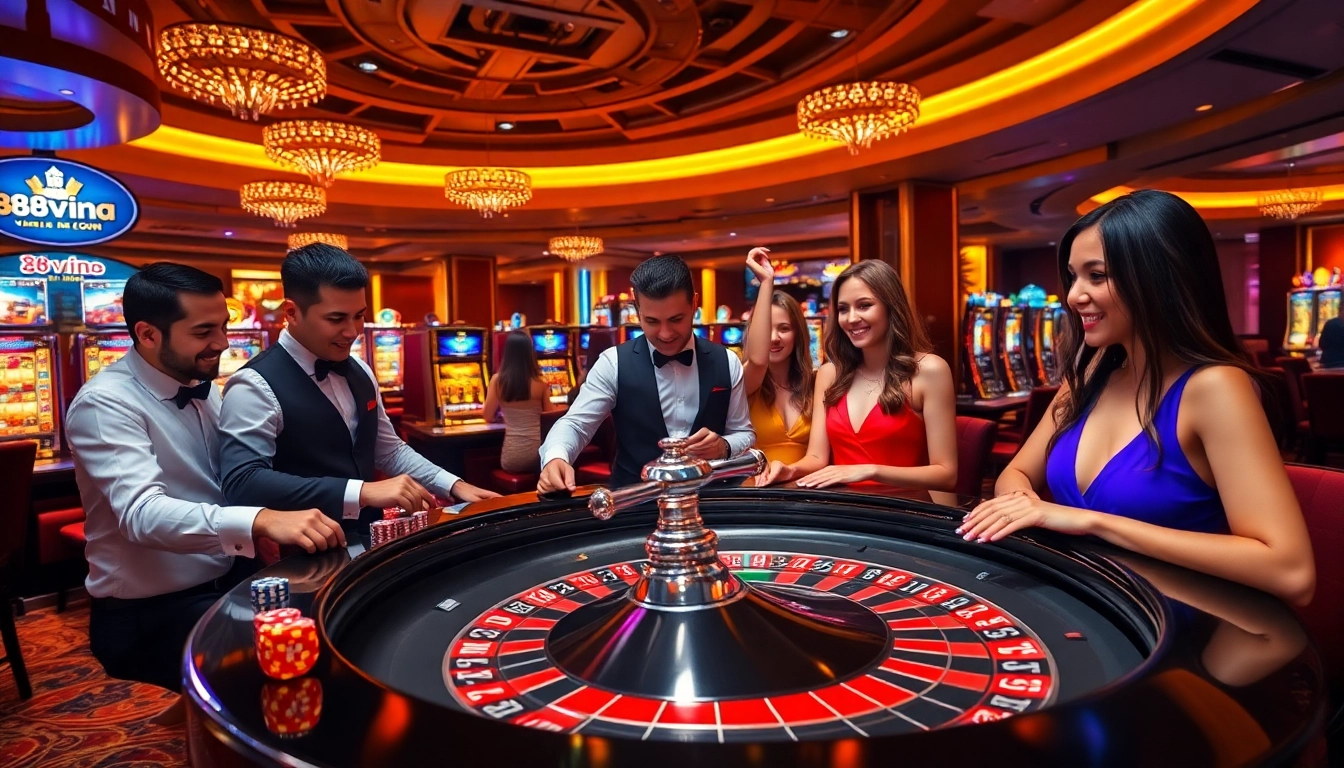 Experience the excitement of 888vina.com with professional dealers and vibrant casino visuals.