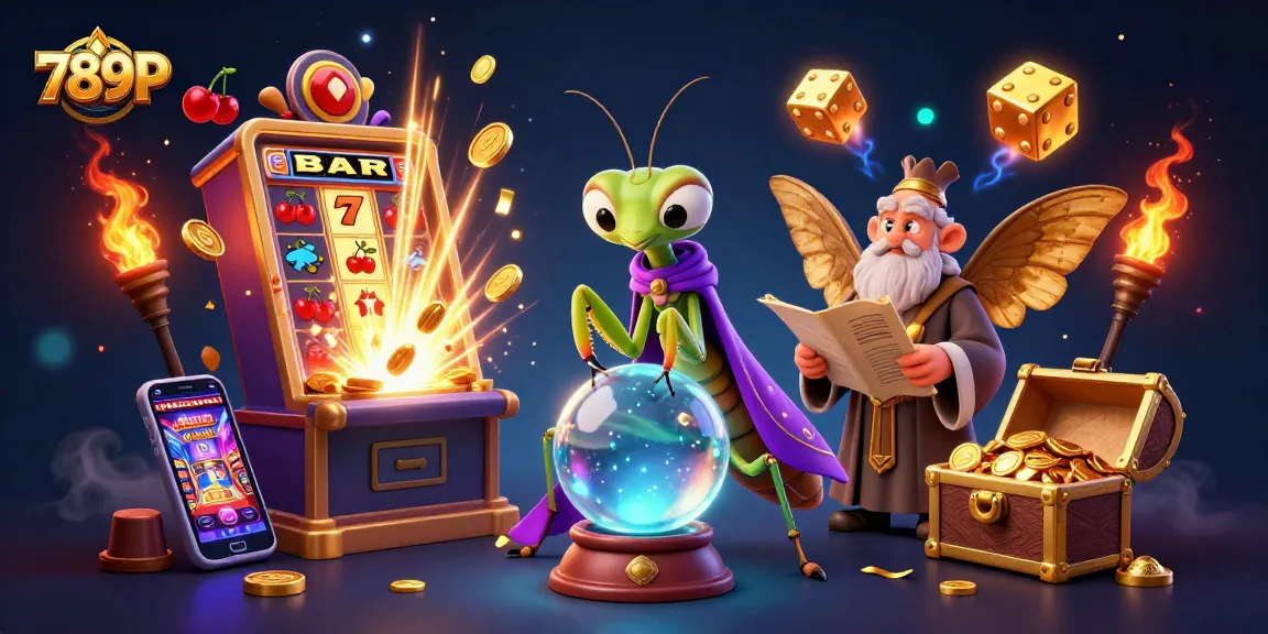 Experience fortune-telling magic with 789P in this vibrant casino-themed illustration.