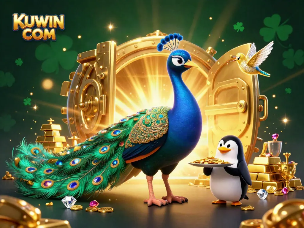 Exciting KUWIN COM online casino scene with vibrant characters and dynamic gaming elements.