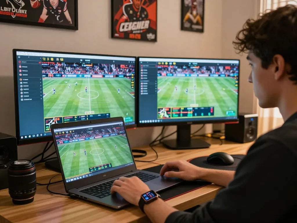 Engaging in live sports betting on qq88 from a cozy home office.