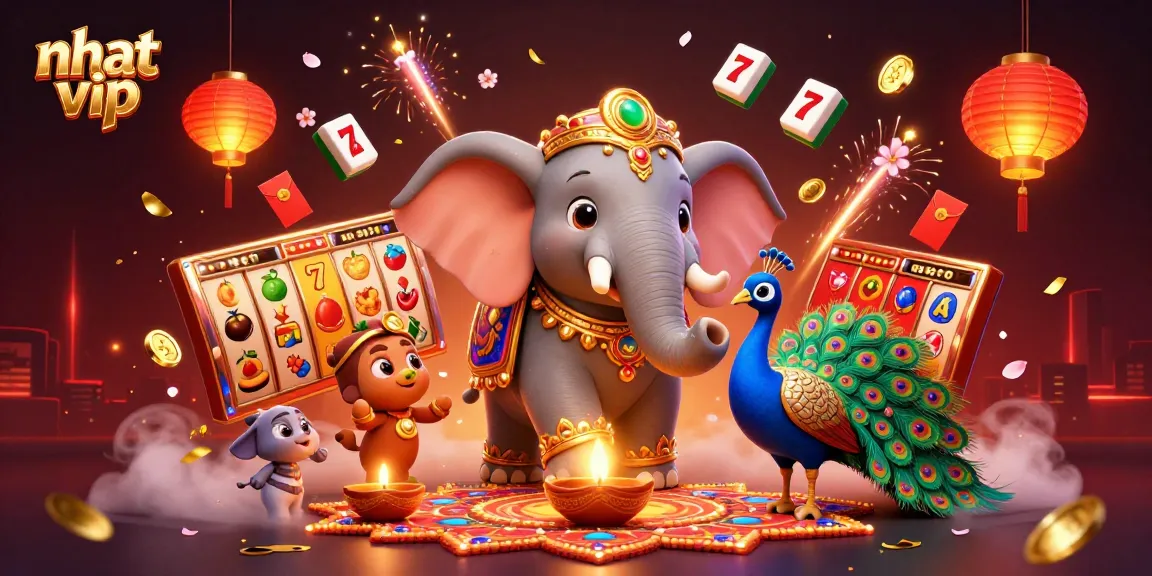 Engage with nhat vip in an exciting 3D casino experience featuring vibrant games and colorful rewards.