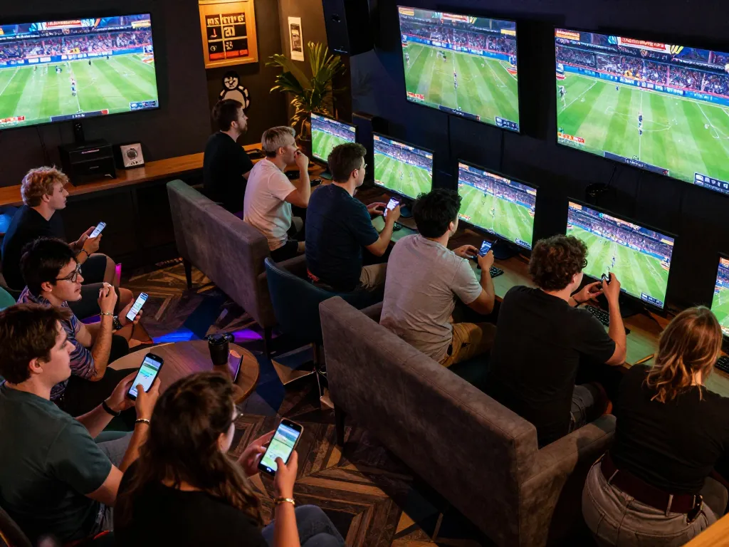 Các người chơi tham gia chiến lược gameplay khi truy cập Link 12bet để cá cược thể thao qua smartphone, tận hưởng không khí sôi động.