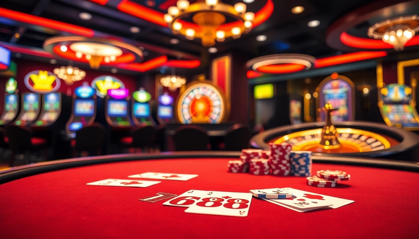 Experience high-stakes gaming at the TG88 poker table in a luxurious casino environment.