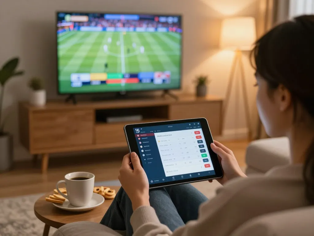 Betting on Net88 sports events using a mobile app in a cozy home setting.