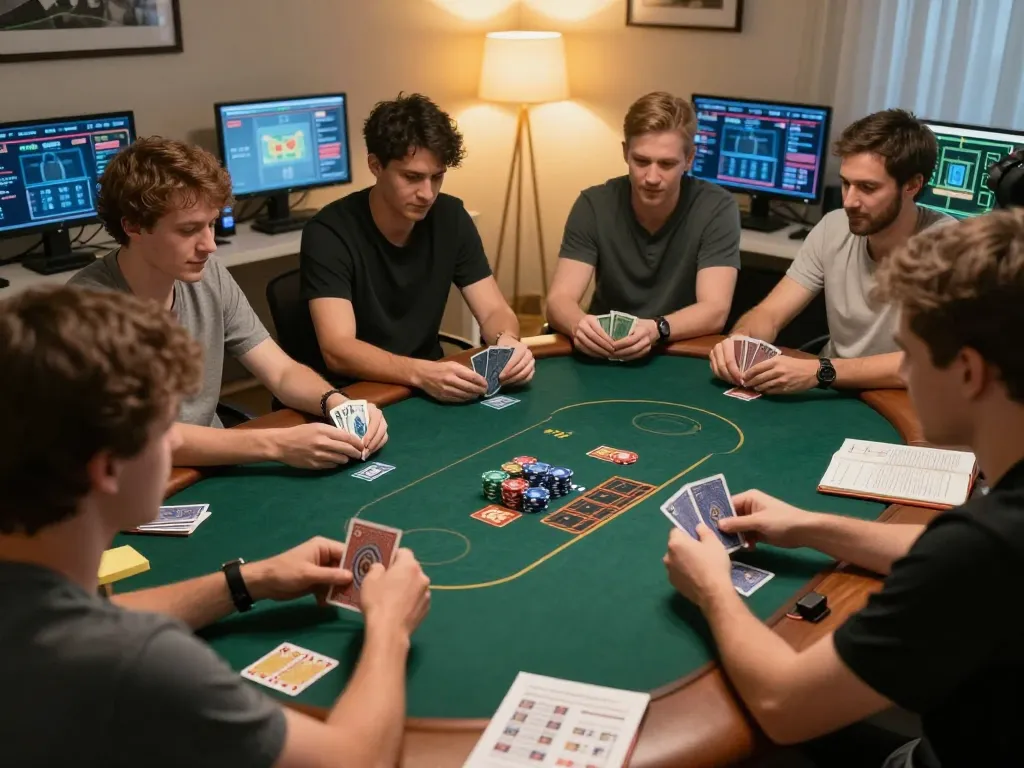 Engaged players strategizing in an online w88 poker game with exciting gameplay.