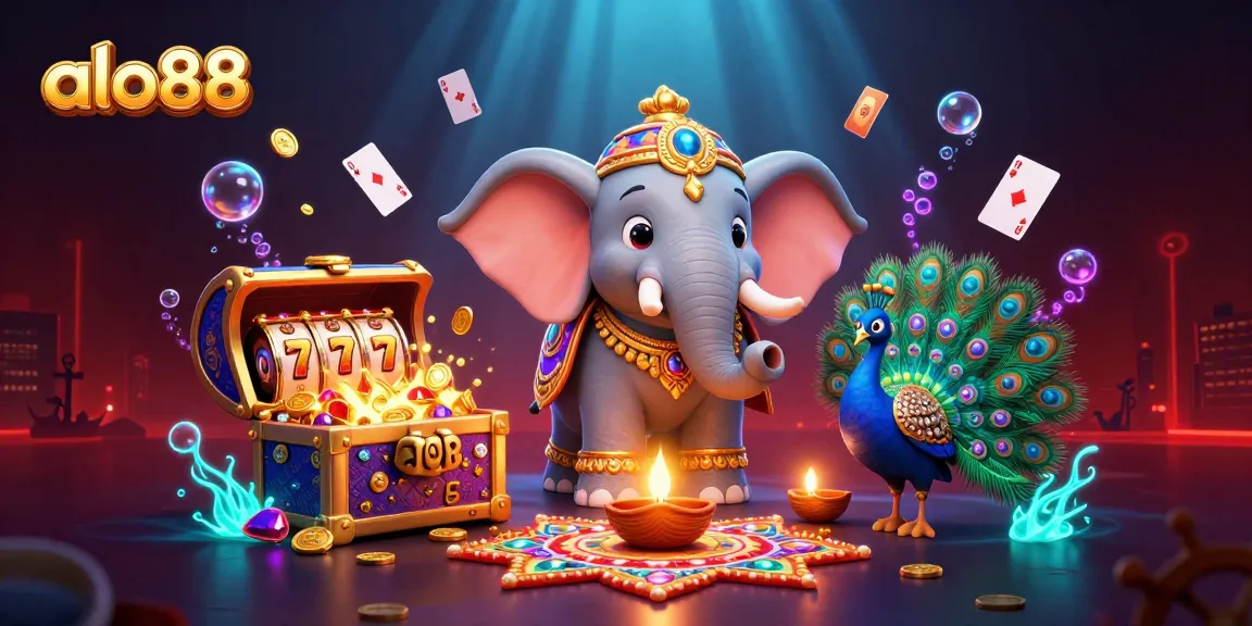 Alo88 players enjoy vibrant gaming adventure amidst golden treasures and rich slots.