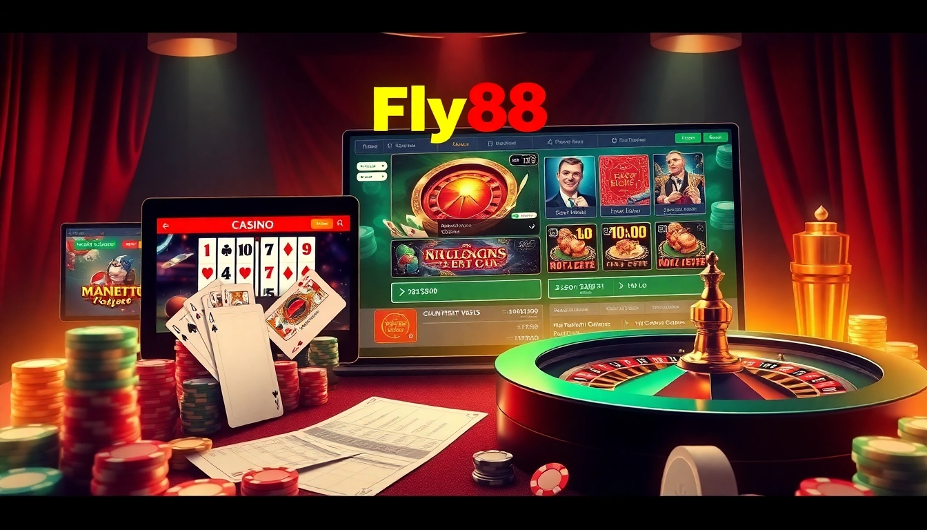 Experience the thrill of online gambling with nhà cái Fly88's vibrant casino interface and games.