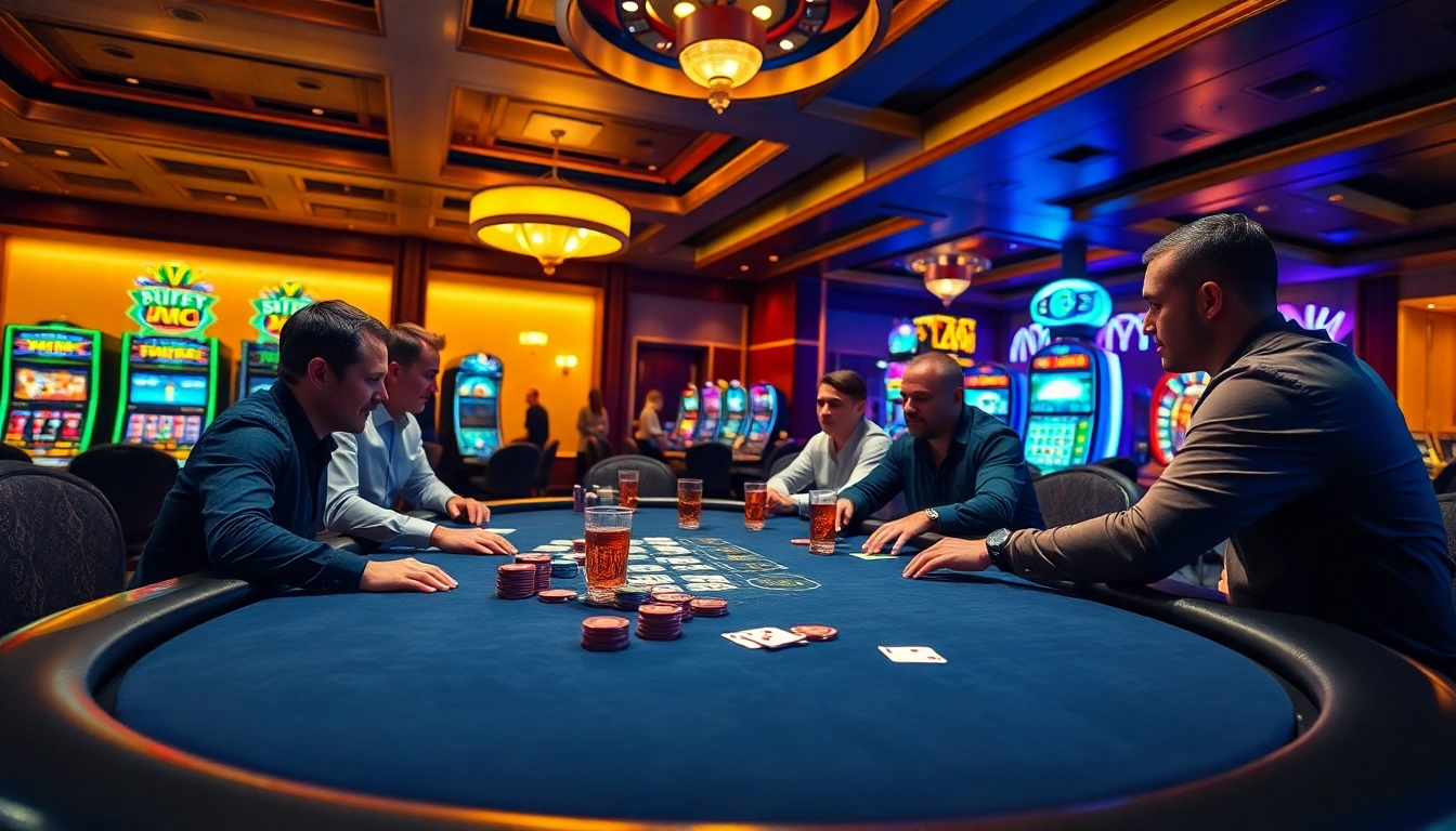 Experience high-stakes action at abc vip casino with vibrant poker tables and engaged players.