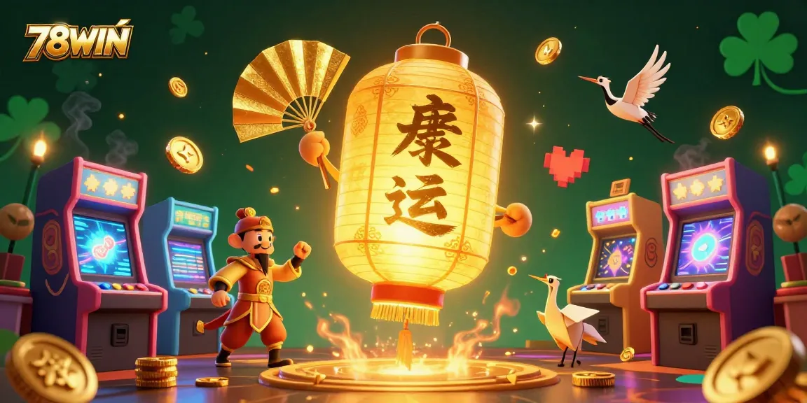 Engage with vibrant gameplay experiences at 78WIN, featuring golden lantern spirits and gaming elements.