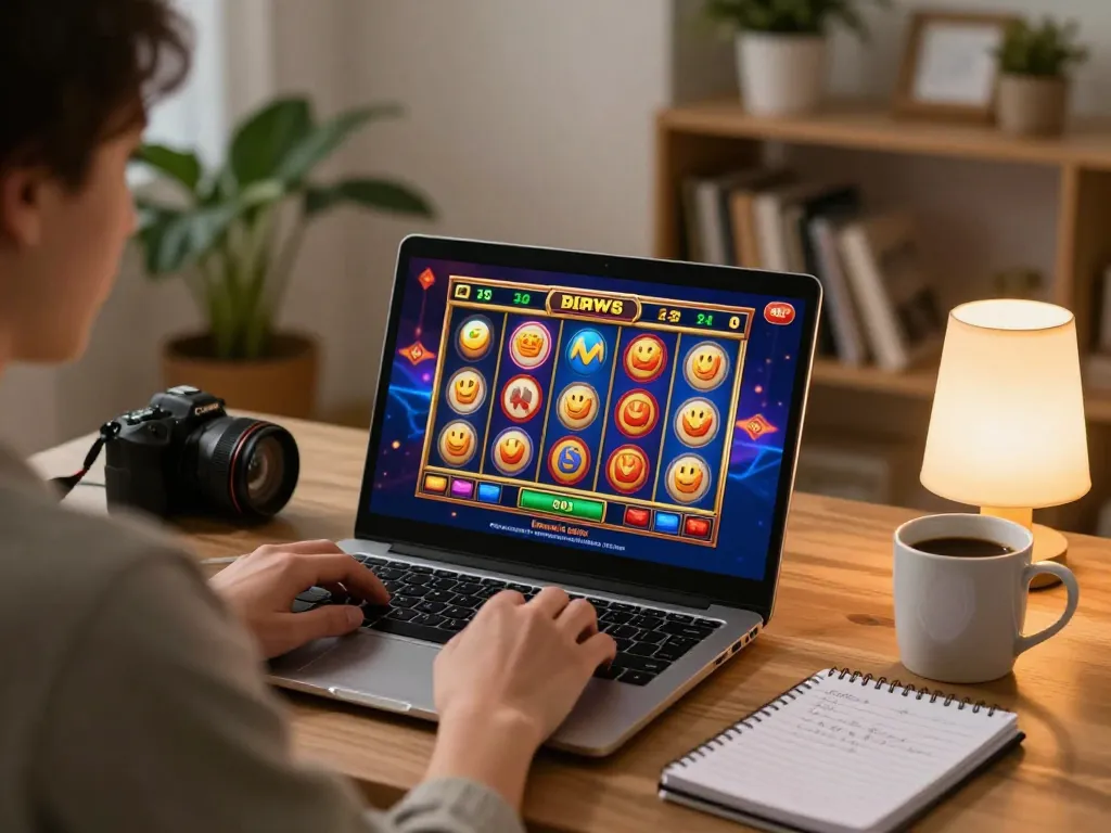 KAYA88 player enjoying thrilling online slot games in a cozy home setting
