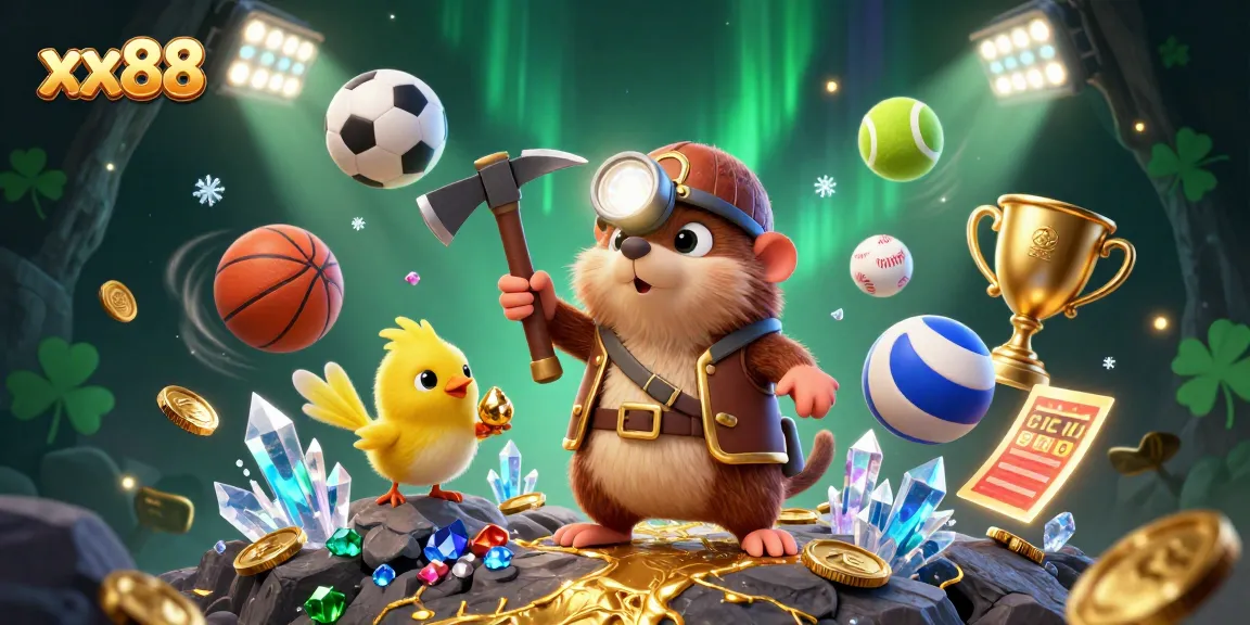 Engage with xx88's thrilling online betting experience featuring dynamic sports elements and treasure