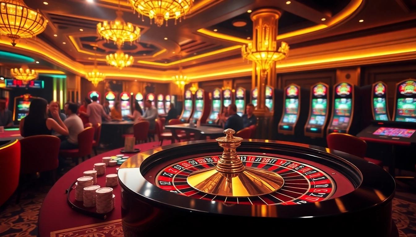 Exciting casino scene featuring 65A with vibrant gambling activity and luxurious setting.