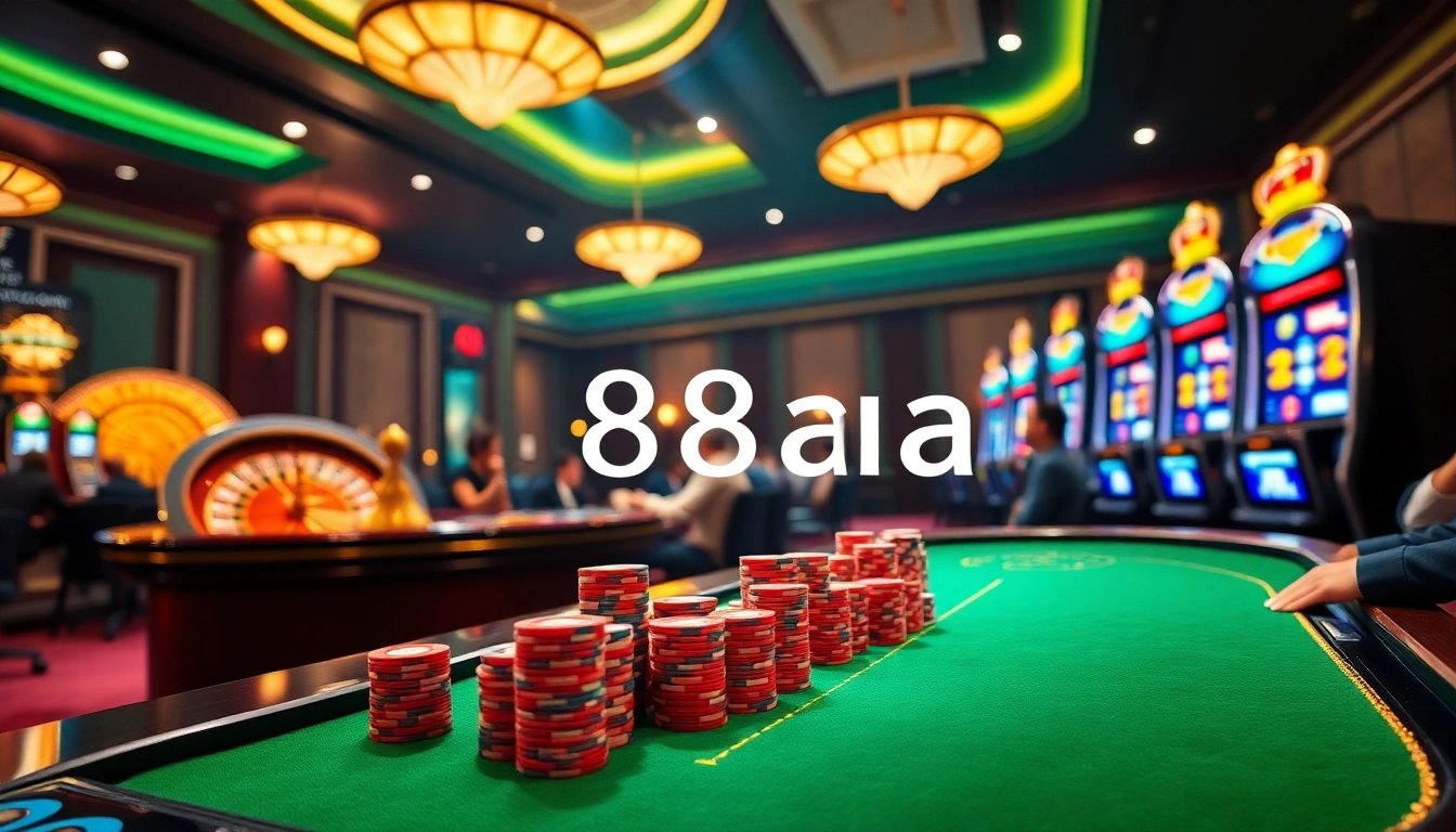 Players engaging at a poker table in an exciting 88aa casino setting.