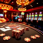 SODO66 players enjoy an exciting game of poker at a luxurious casino table.