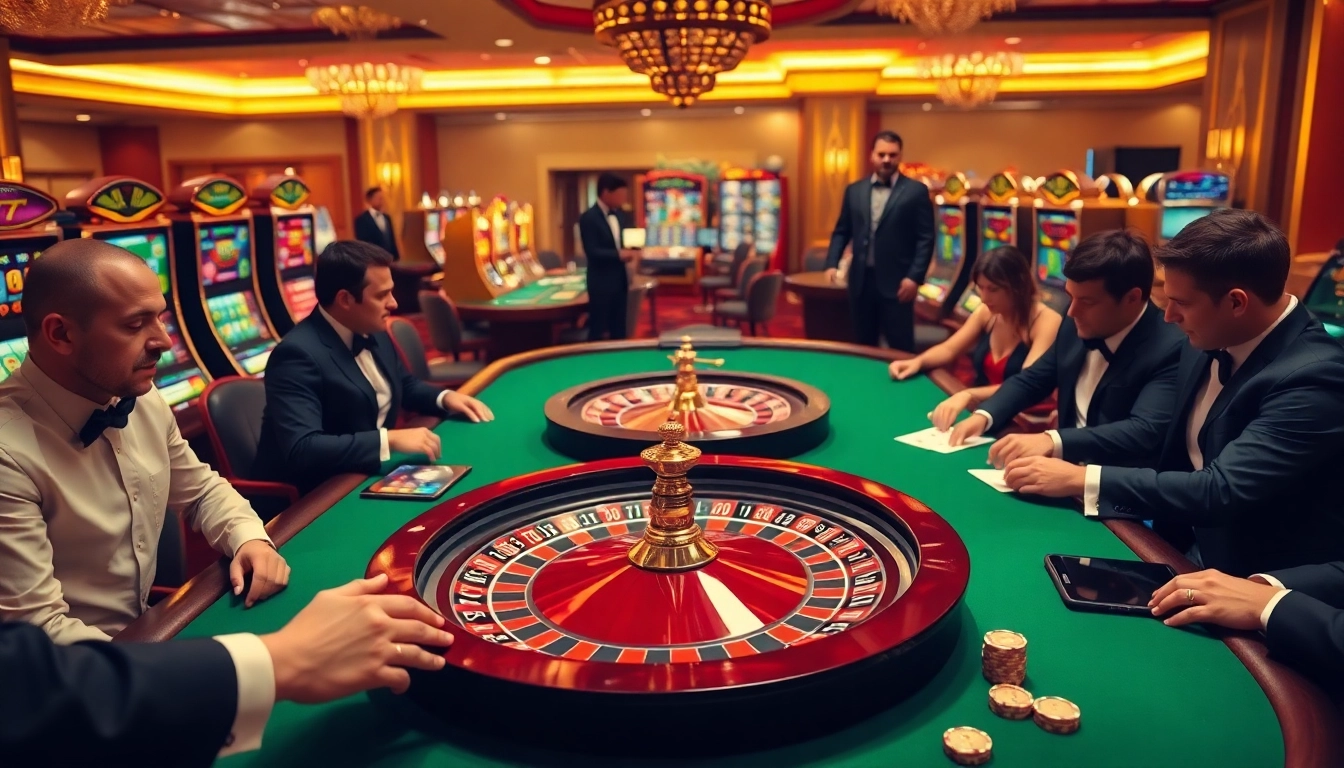 Engaging players at a casino table, showcasing the excitement of gambling with https://tr88.bio/ at the forefront.