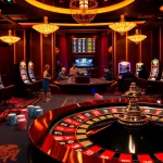 Engaged players enjoying a dynamic casino experience at 69vn.gb.net with colorful slot machines and a roulette wheel.