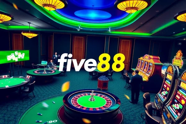 Experience the excitement of slots and poker games at https://five88.za.com/ in a modern luxurious casino setting.