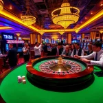 Players enjoying thrills at TK88 Casino with roulette, poker, and vibrant slot machines.