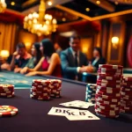 Experience the excitement of bk8 with a luxury poker table filled with vibrant chips and cards.