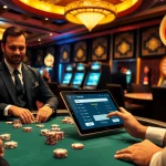 Engaging players logging into their accounts amidst a stylish casino setting.