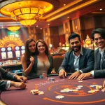 Players enjoying a high-stakes poker game at 789f's luxury online casino.