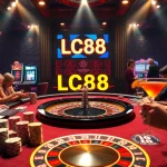 Engaging casino scene with players at a roulette table, showcasing LC88 excitement and glamour