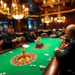 Experience the thrill of gaming at https://fun79.bio/ with players eagerly engaging in a sophisticated casino scene.