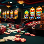 Engaging scene of kèo nhà cái 5 betting with vibrant casino chips and cards.