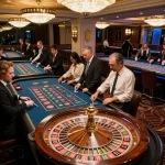 rr88 wales players placing bets at a roulette table in a luxurious casino, enjoying an exciting gaming experience