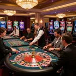 KONG 88 players engaged at a roulette table, showcasing exhilarating casino atmosphere.