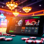 E2Bet provides an engaging mobile gaming experience with colorful slot machines and casino tables.