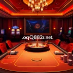 This thrilling casino scene at https://qq88z.net/ captures players engaging at poker tables amid vibrant slot machines.