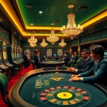 Experience the thrill of ABC8 gaming in a high-stakes casino scene, with vibrant slot machines and intense poker action.