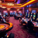 Engage with the excitement of gambling at https://hitclub9.vip/ with an elegant casino scene featuring a roulette table.