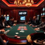 Winning at the poker table with 68VIP components and vibrant casino atmosphere.