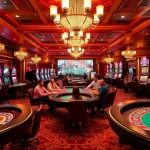 Players enjoying exciting games at a luxurious casino with the option of online play at https://nk88net.com/.