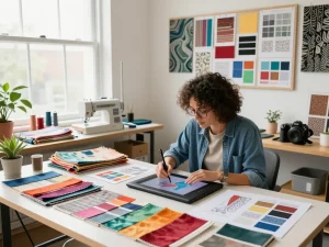 Creative process in textiles design with sunwin fabrics and vibrant patterns