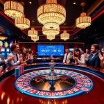 KJC football gaming excitement with vibrant casino tables and enthusiastic players.