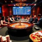 Engaged players experiencing kubet thabet thrills at a luxury casino setting.
