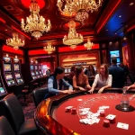 Experience excitement with KUWIN at a vibrant casino featuring slot machines and roulette.