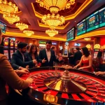 Exciting gambling scene at Haywin showcasing roulette, poker chips, and enthusiastic players.