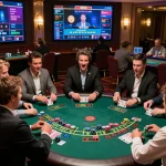 Exciting gameplay on sc88 trang chủ live blackjack table, showcasing players making strategic bets.