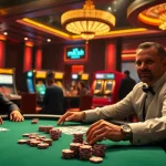 Players engaging in high-stakes poker at mk8.sh inspired luxury casino.